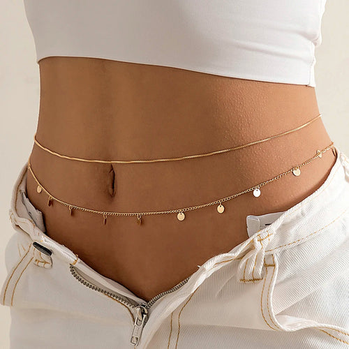 Ingemark Sexy Flat Snake Chain Waist Belly Belt for Women Summer Beach