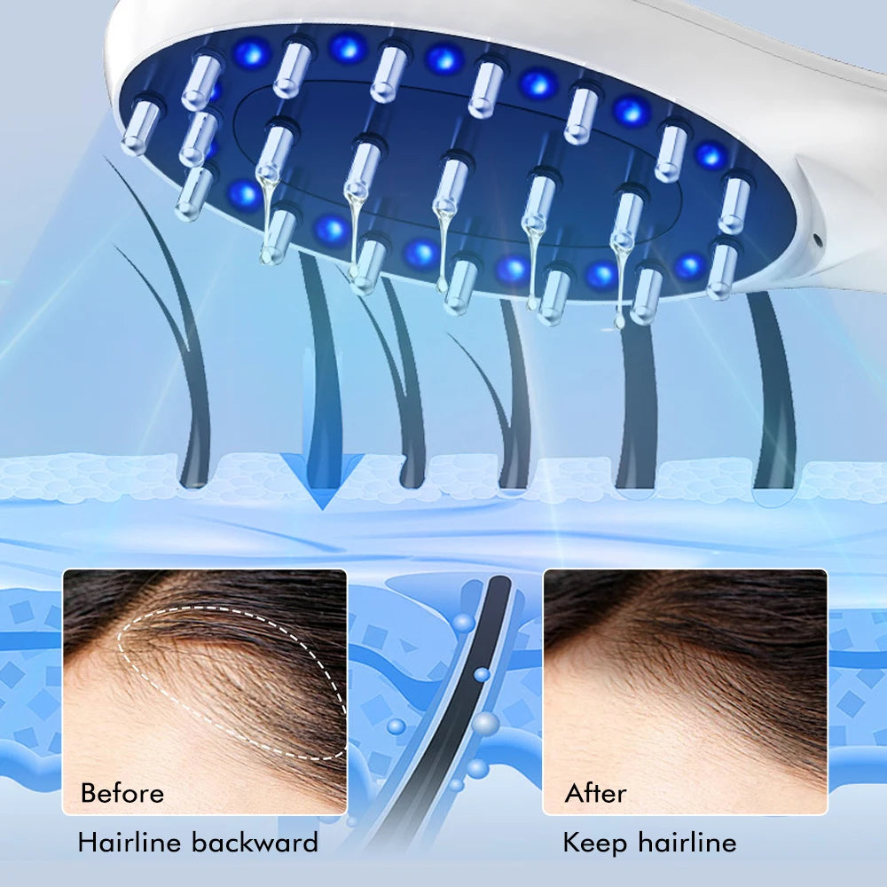 Electric Infrared Massage Comb Hair Growth 5V Electric Vibration Head