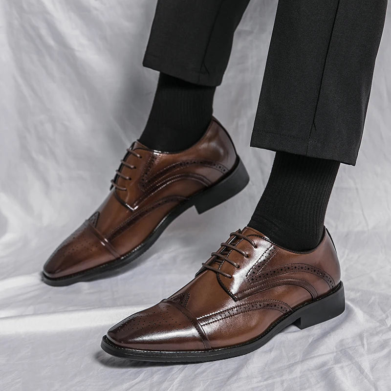 2022 High Quality Handmade Oxford Dress Shoes Men Genuine Cow Leather