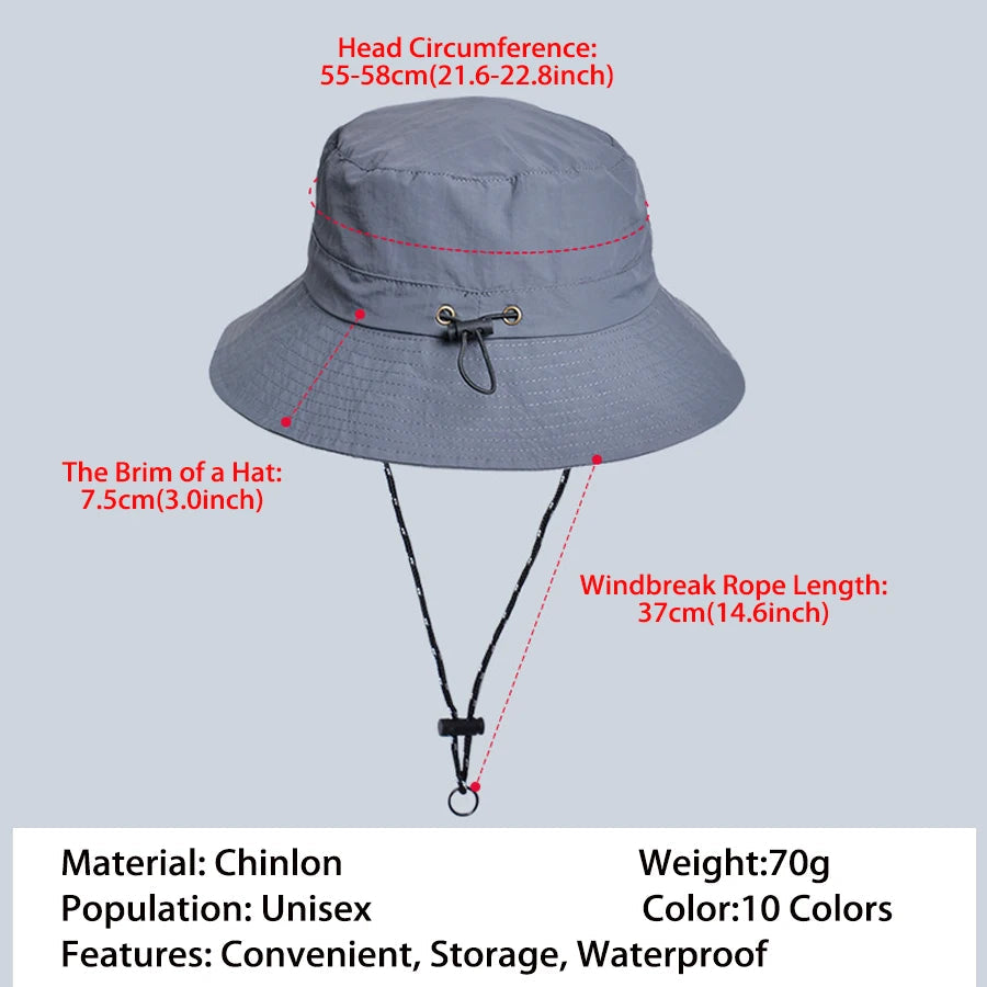 Sun Hat Quick Dry Waterproof Women Lightweight Fishing Hat with