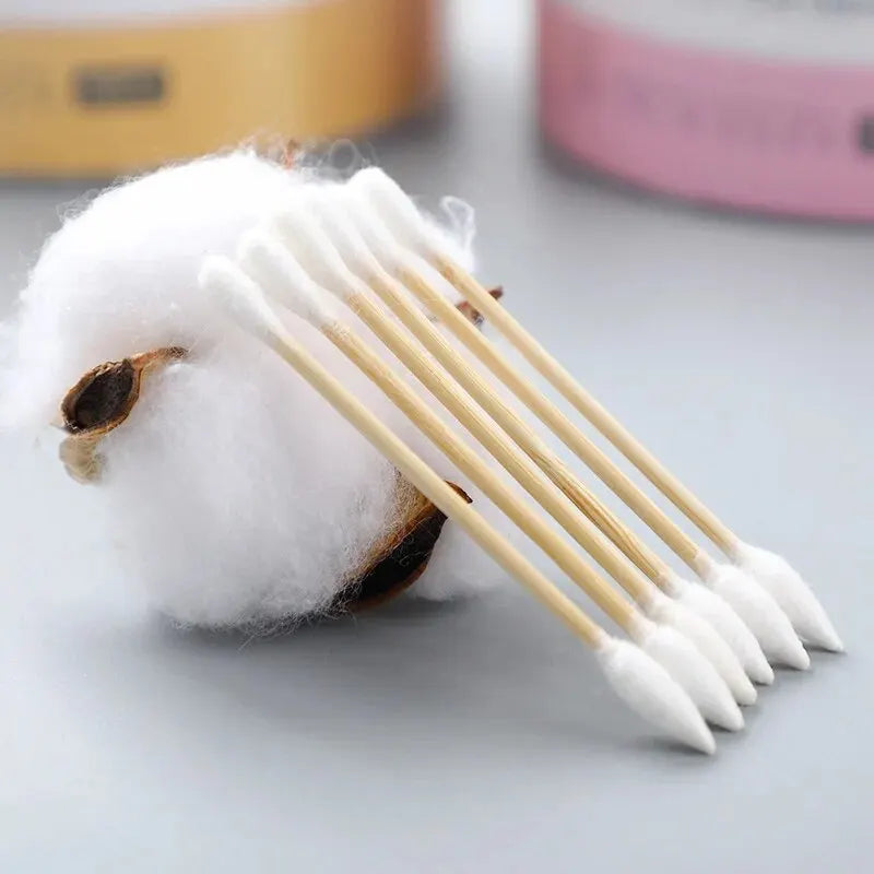 1000pcs Double Ended Cotton Swab Ear Remover Household Wooden Stick