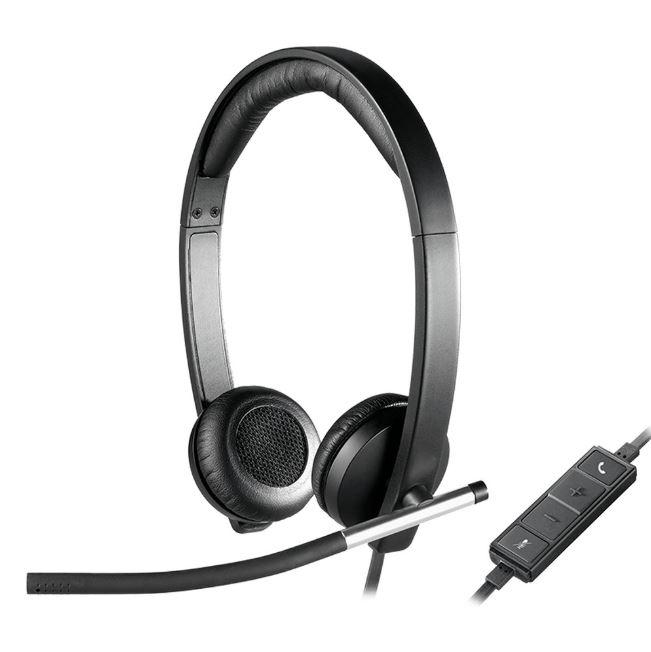 Logitech H650E Wired Headset Stereo with Noise Canceling Microphone