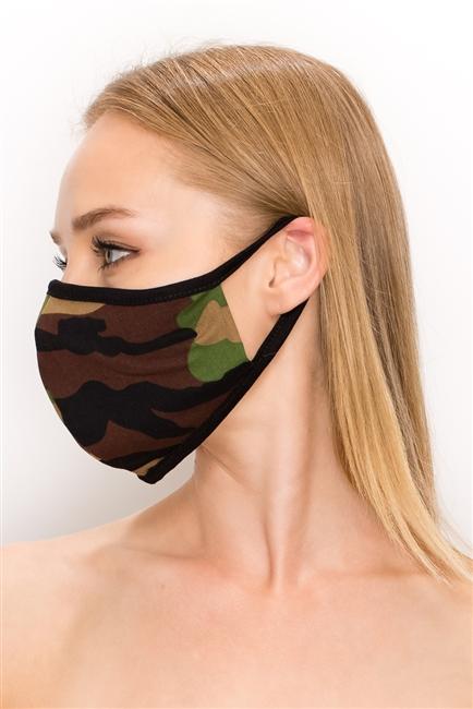 FASHION MASK 101-CA2-camouflage print double layer contoured face
