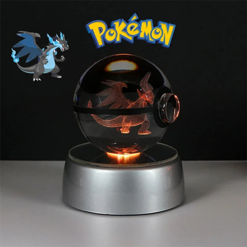 Pokemon 3D Crystal Ball Figure Toys Pokeball Gengar Gyarados Mimikyu