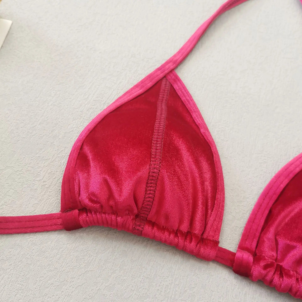 2025 New Shiny Red Sexy two piece swimsuit