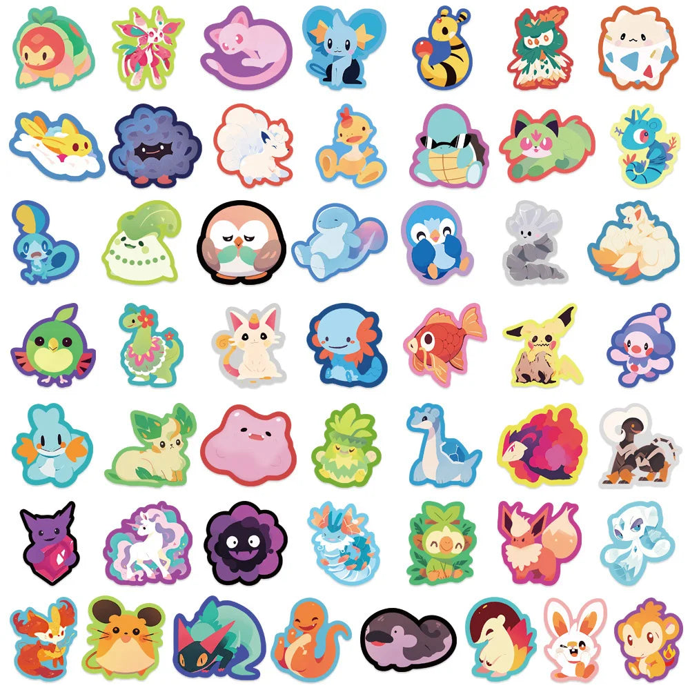 10/30/50PCS Kawaii Colorful Pokémon Stickers Cartoon Cute Graffiti DIY