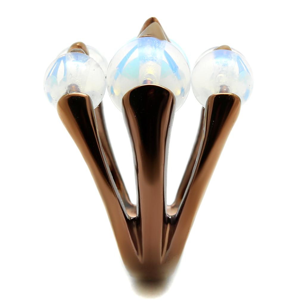 TK2992 - IP Coffee light Stainless Steel Ring with Synthetic Synthetic