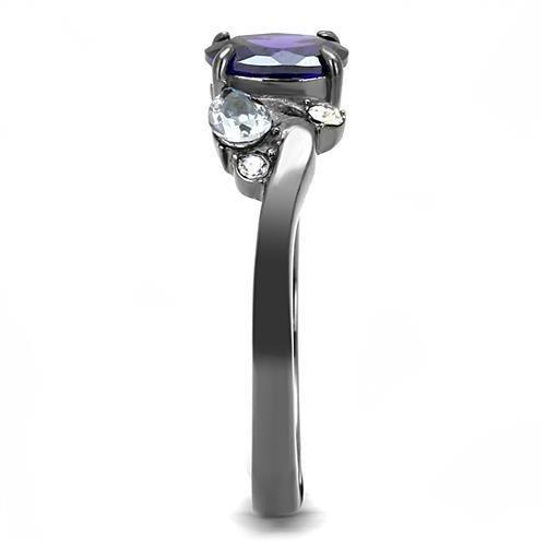 TK3169 - IP Light Black (IP Gun) Stainless Steel Ring with AAA Grade