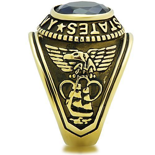 TK414707G - IP Gold(Ion Plating) Stainless Steel Ring with Synthetic