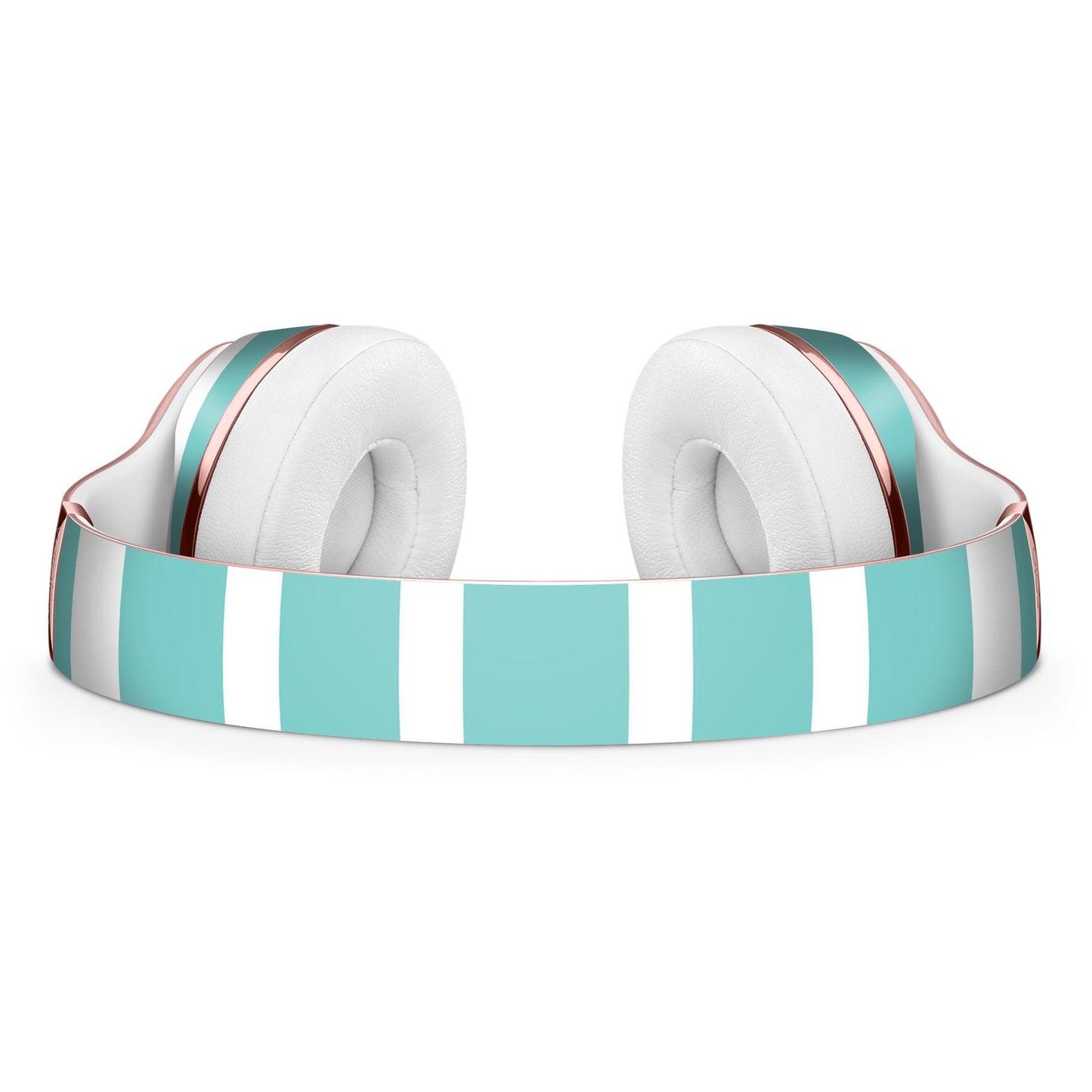 Teal and White horizontal Stripes Full-Body Skin Kit for the Beats by