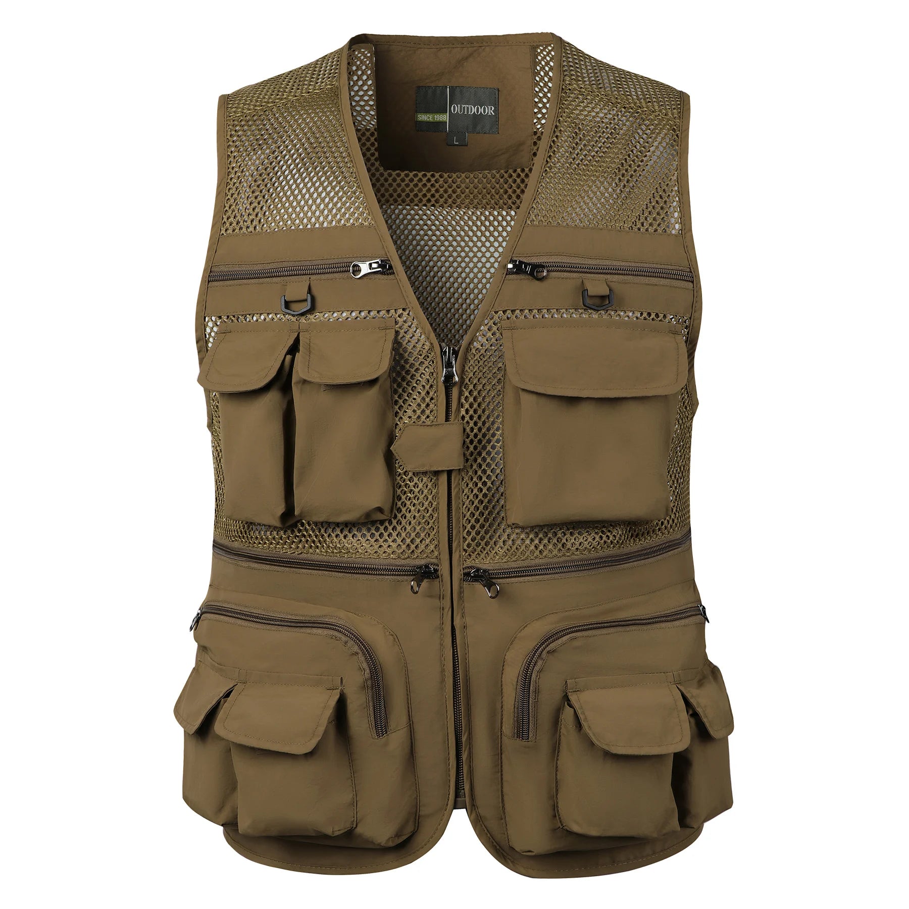#%Men's Vest Tactical Webbed Gear Coat Summer Photographer Waistcoat Tool Many Pocket Mesh Work Sleeveless Jacket Male