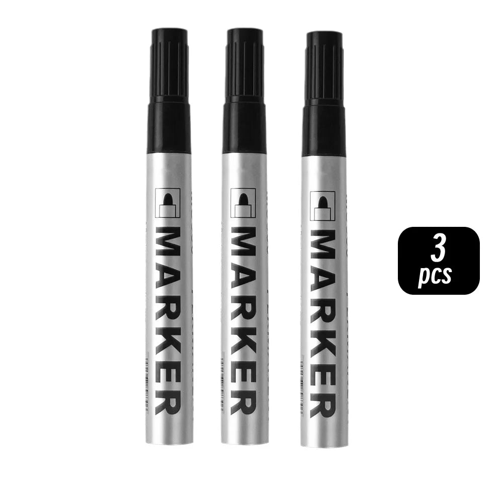 Permanent Paint Marker Pen Waterproof Black Pen for Tyre Oily Markers Quick Drying Signature Pen Stationery Supplies