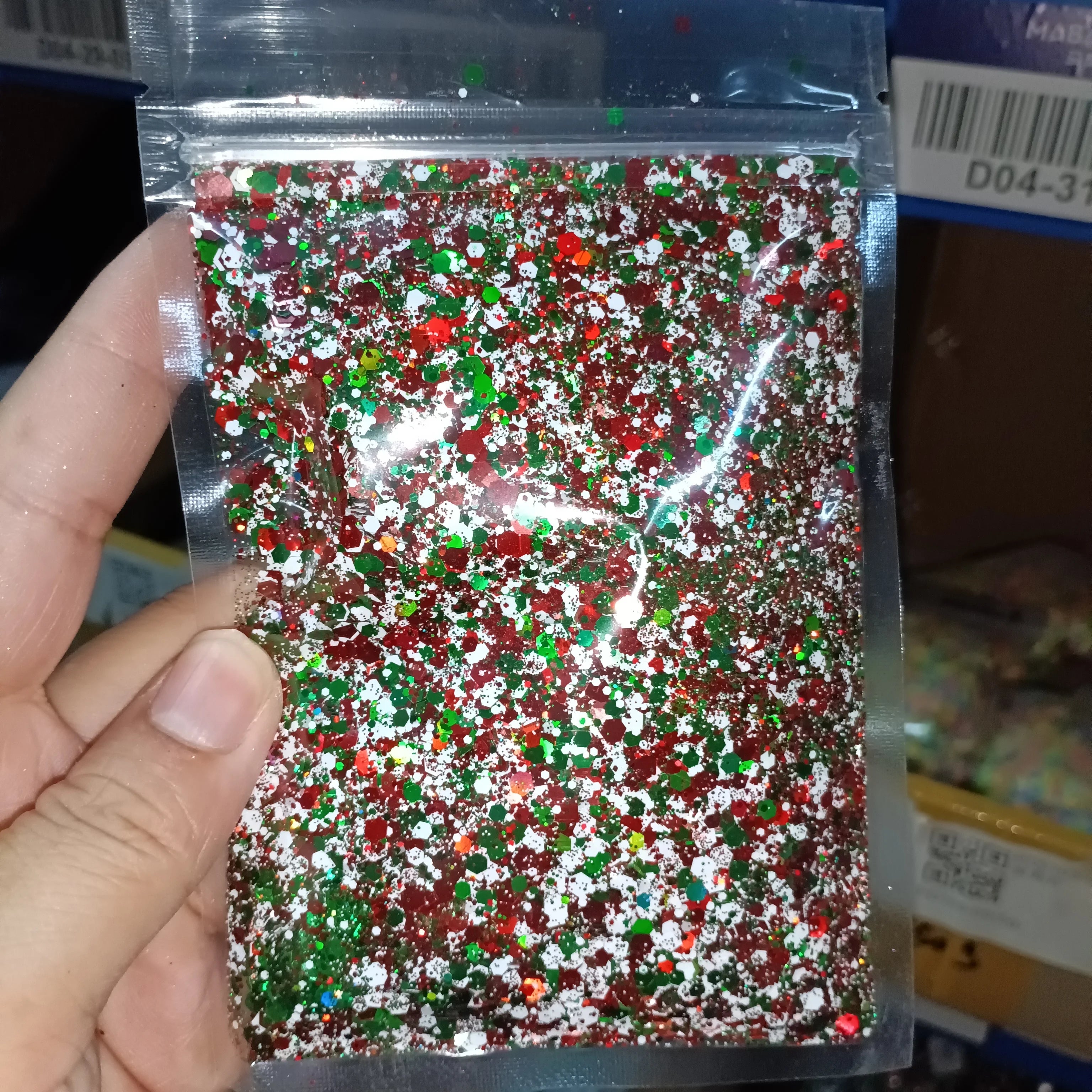 1Bag 50g Christmas Glitter Nail Art Sequins 3D Xmas Tree Snowflakes Star Nail Sparkly Flakes Sequin Manicure Holiday Decorations