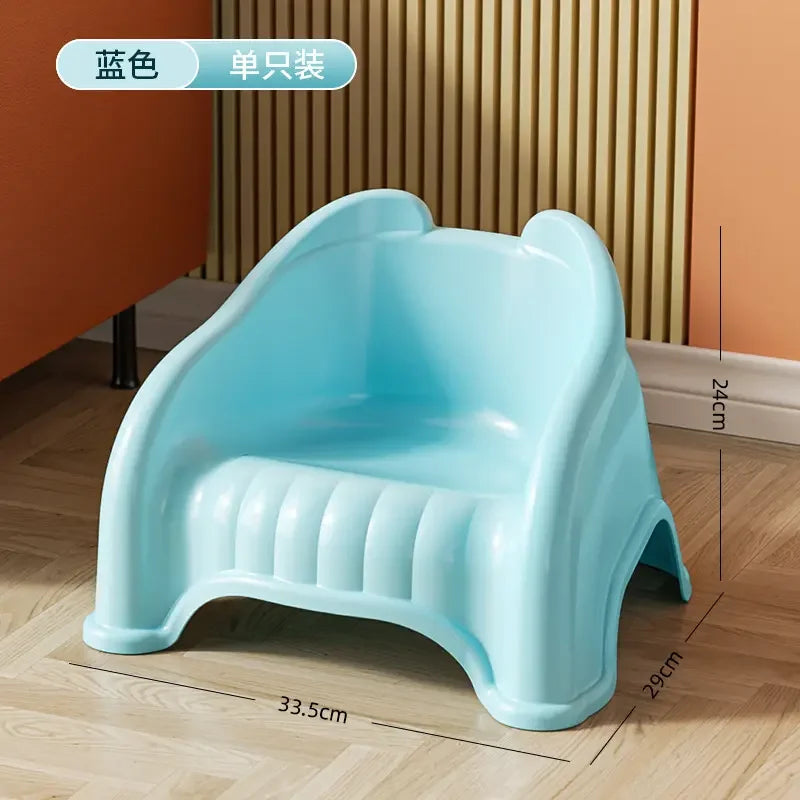 Children's plastic stool with backrest for home use nordic Office footrest kitchen low vanity chair Interior home furniture