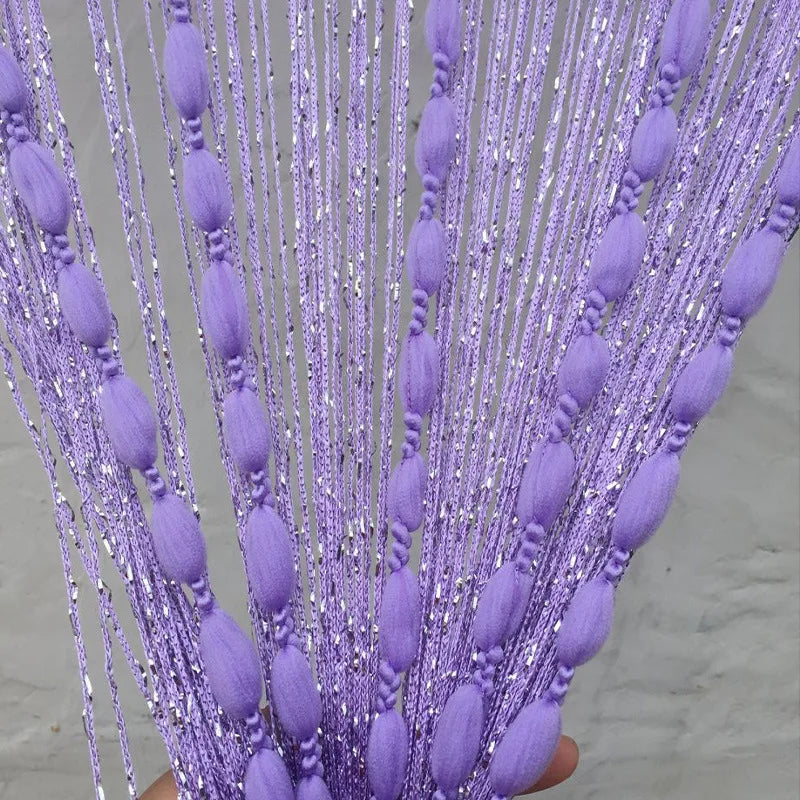 1pc 1x2m Door String Curtain Soft Balls Romantic Glitter Fringe Room Divider Home Decor Wedding Girls Bedroom Window Living Room