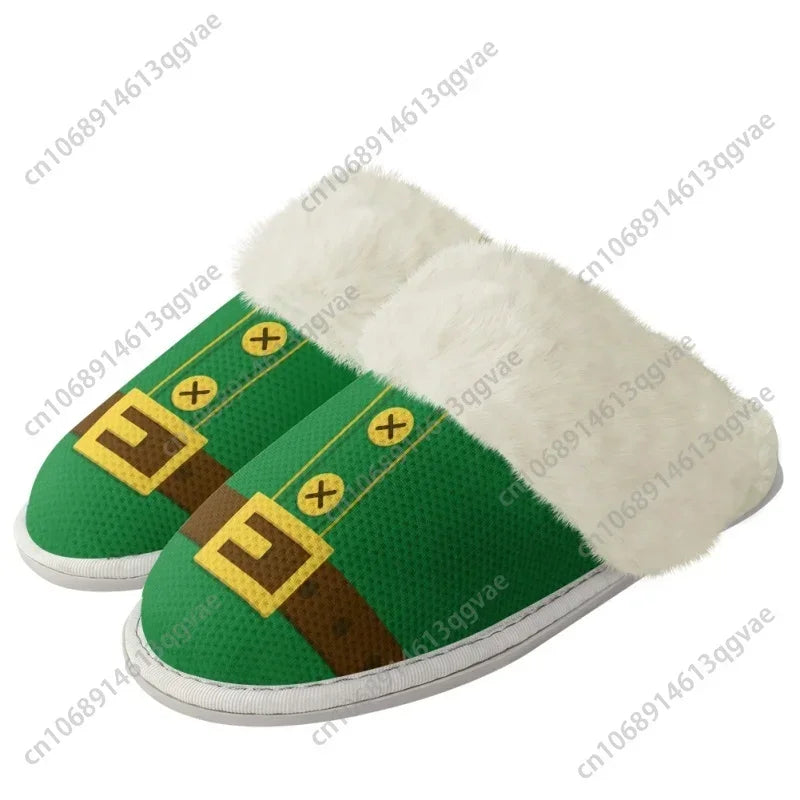 Christmas Snowman Scottish Style Slippers Mens Womens Home Cotton Plush Bedroom Keep Warm Custom Thermal Lightweight Slipper