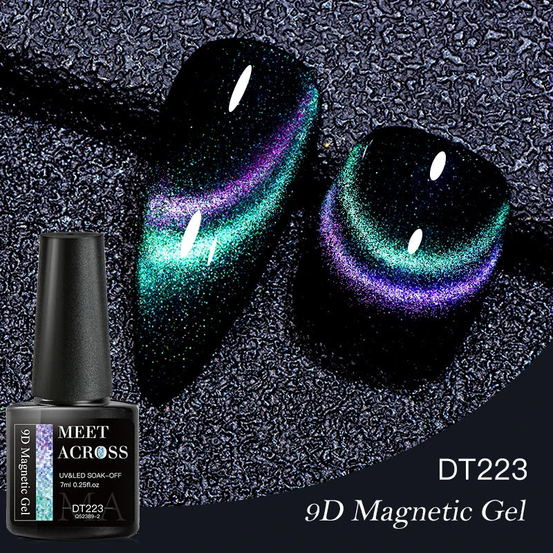 9D Reflective Magnetic Gel Nail Polish 7ml Shiny Glitter Cat Eye Nail Gel Varnishes Semi Permanent Soak Off UV Gel Nail Art