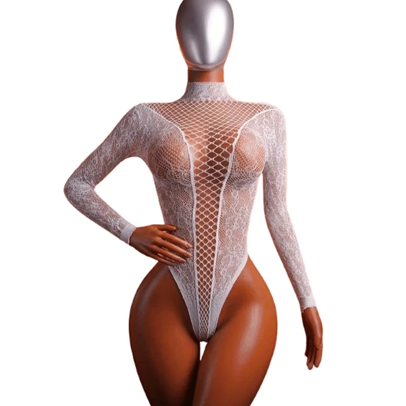 1 x Sexy bodysuit—an elegant lace and sheer mesh cutout design, perfect for lingerie parties or Valentine's Day dates.
