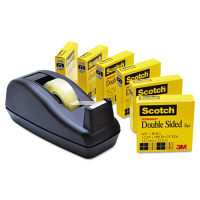 Scotch 665-6PKC40 665 Double-Sided Tape with C40 Dispenser .5 in. x 9