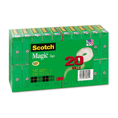 3M 810K20 Magic Office Tape Value Pack 3/4 x 28 Yards 1 in.Core C