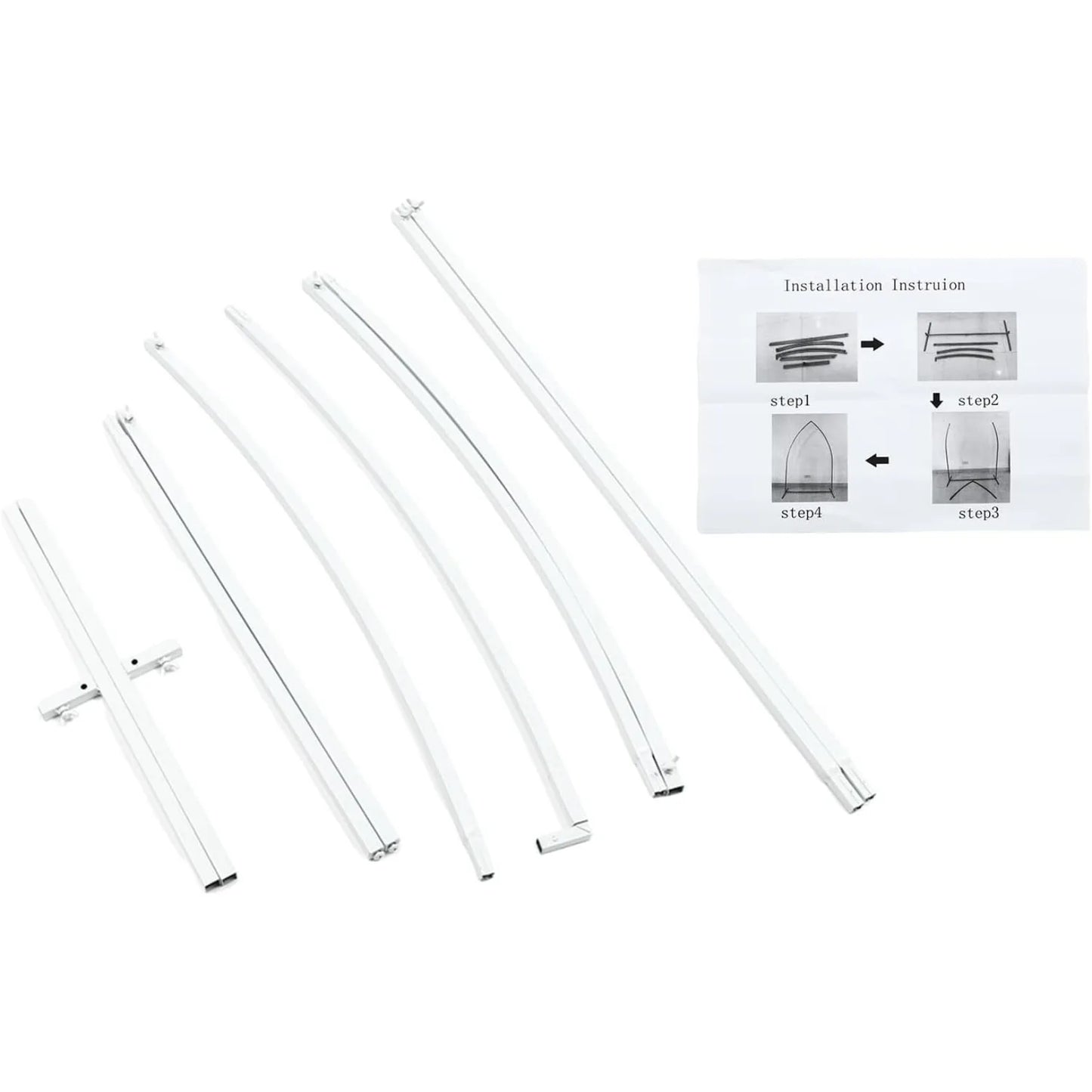 Metal Arch Backdrop Stand 7.35FT Angle Top Wedding Arch Backdrop Stand Curved Design Flower Balloon Frame (White)