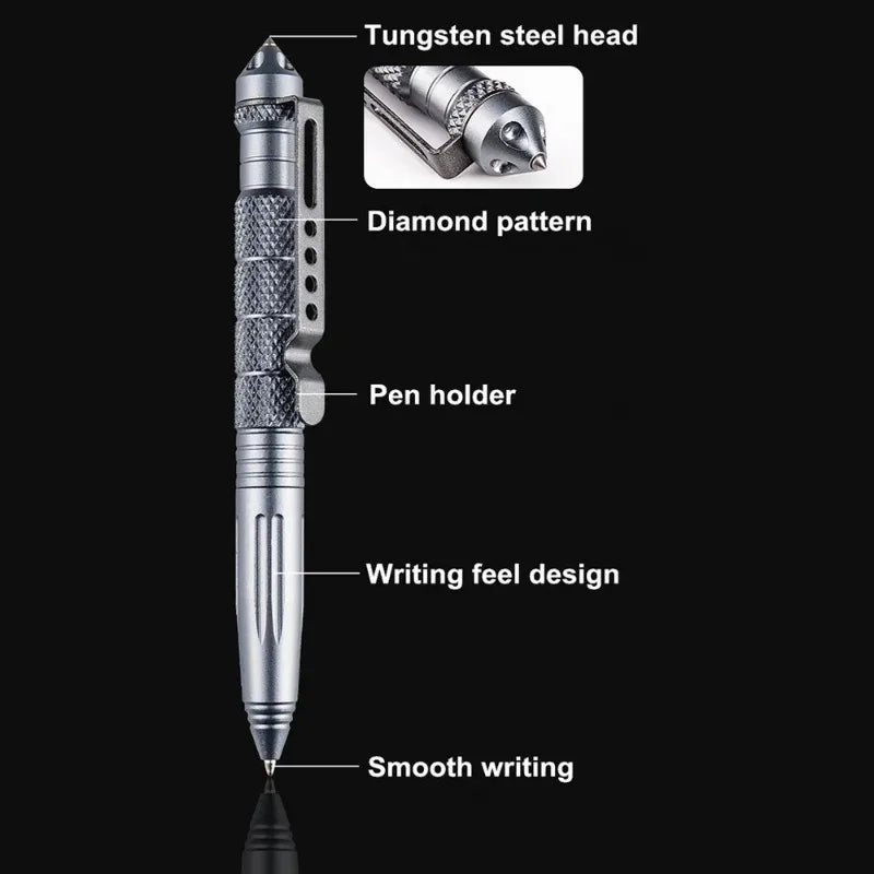 Military Tactical Pen Multifunction Aluminum AlloyOutdoor Camping Security Survival Tools Emergency Glass Breaker Pen