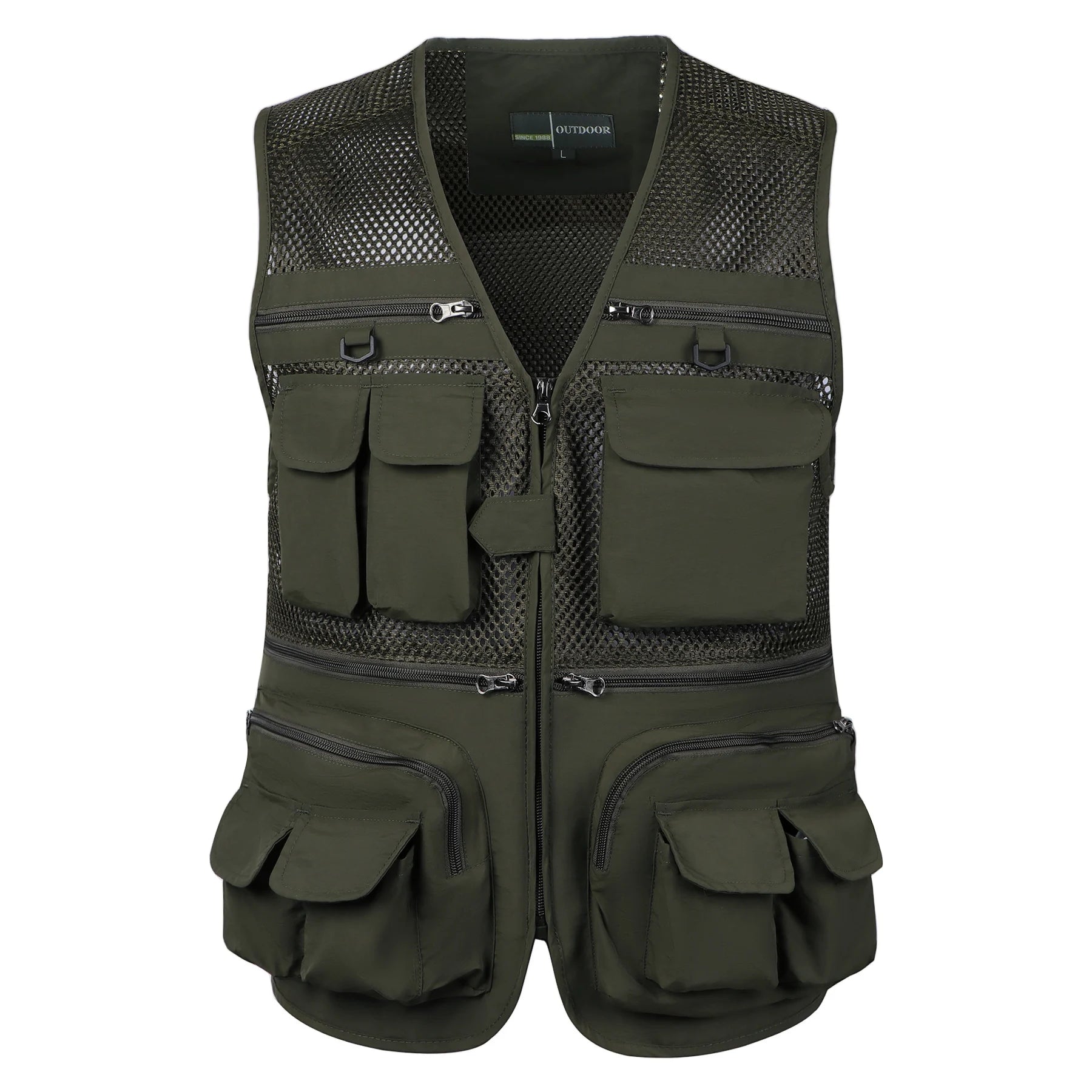 #%Men's Vest Tactical Webbed Gear Coat Summer Photographer Waistcoat Tool Many Pocket Mesh Work Sleeveless Jacket Male