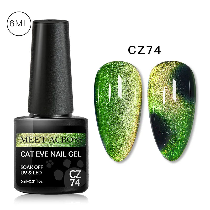 9D Reflective Magnetic Gel Nail Polish 7ml Shiny Glitter Cat Eye Nail Gel Varnishes Semi Permanent Soak Off UV Gel Nail Art