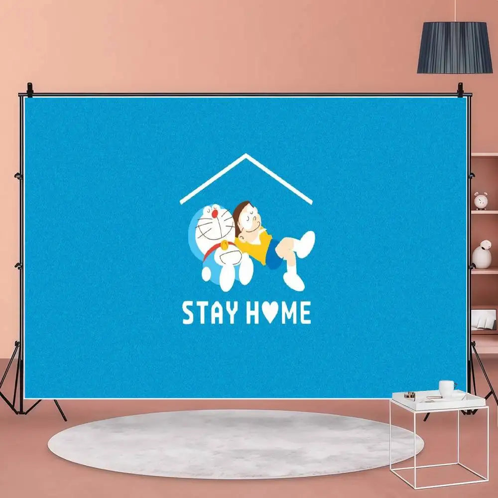 Doraemon Backdrop For Photo Studio Boys Baby Shower Happy Birthday Party Photography Background