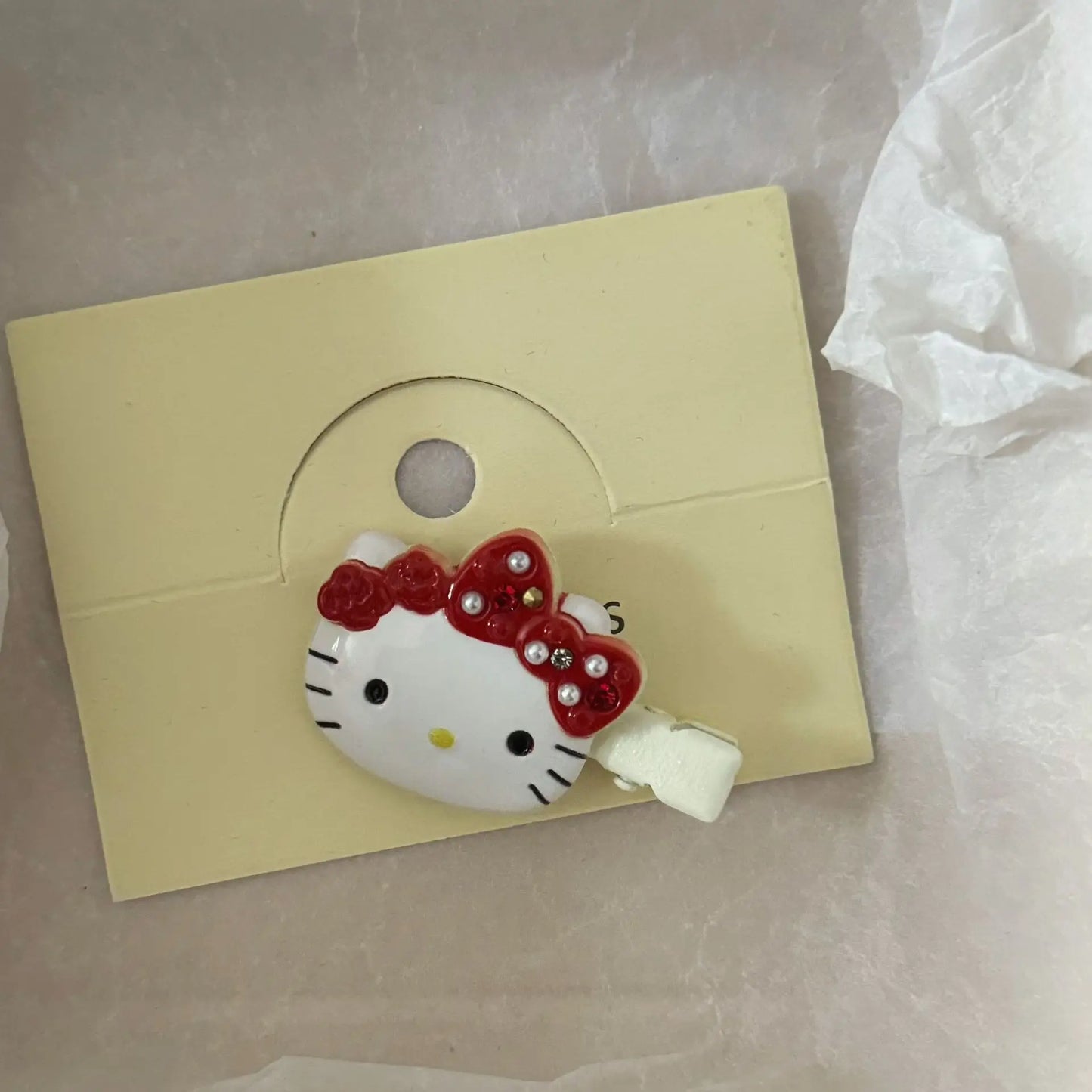 Sanrio Hello Kitty Hair Clips Shiny Pink Crystal My Melody Kuromi Women Hairs Accessories Sweet Girls Headdress Bangs Clip Gift