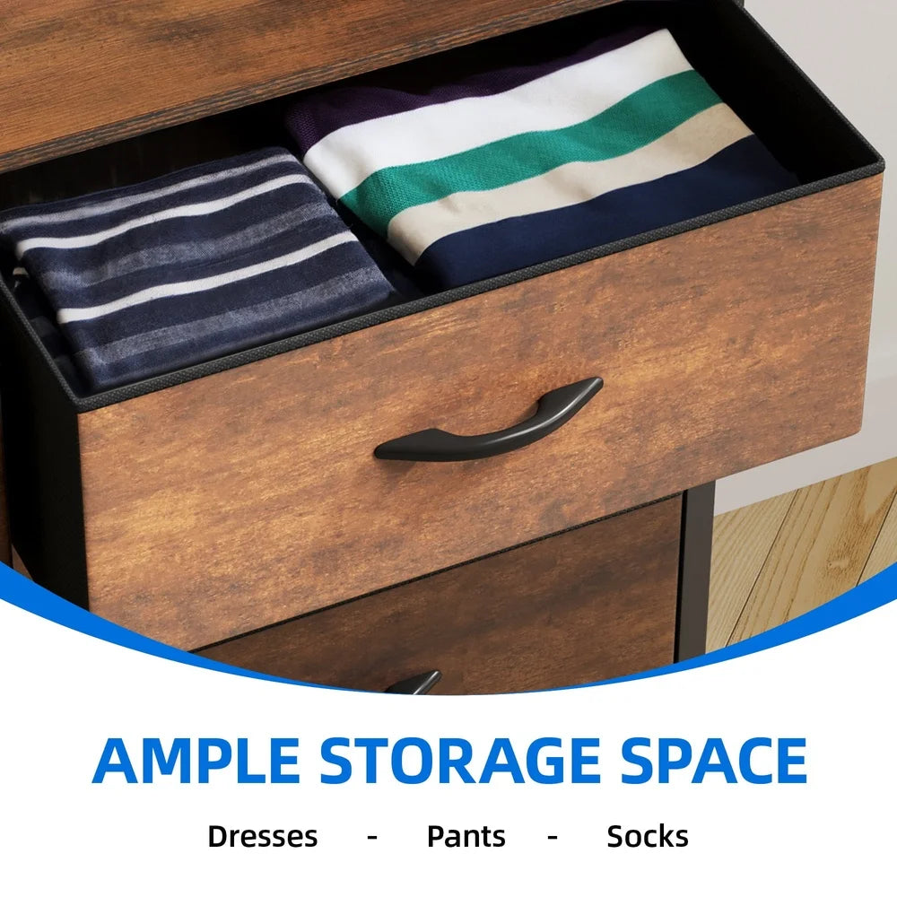8-Drawer Fabric Dresser Sturdy Organizer Adults Teens Bedroom Closet Versatile Storage Unit with Adjustable Feet Anti-Tip Kit