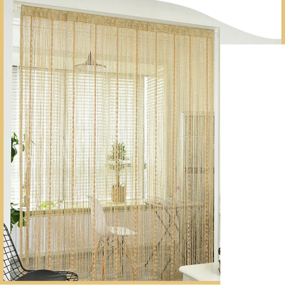 1pc 1x2m Door String Curtain Soft Balls Romantic Glitter Fringe Room Divider Home Decor Wedding Girls Bedroom Window Living Room