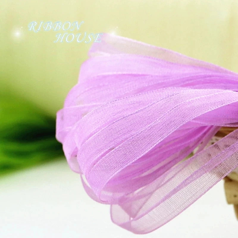 (40 meters/pack) 1/4''(6mm) Organza Ribbons Wholesale Gift Wedding Christmas Decoration Wrapping ribbons Handmade DIY
