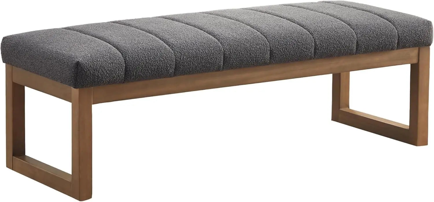 Bedroom Bench for End of Bed, Modern Upholstered Teddy Fabric Entryway Bench & Dining Bench, Footrest Stool Bench