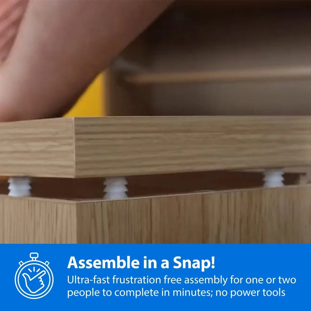 4 Drawer Dresser Tall Dresser Euro Oak Finish Easy Assembly Metal Glide System Safety Features Elegant Storage Solution Bedroom