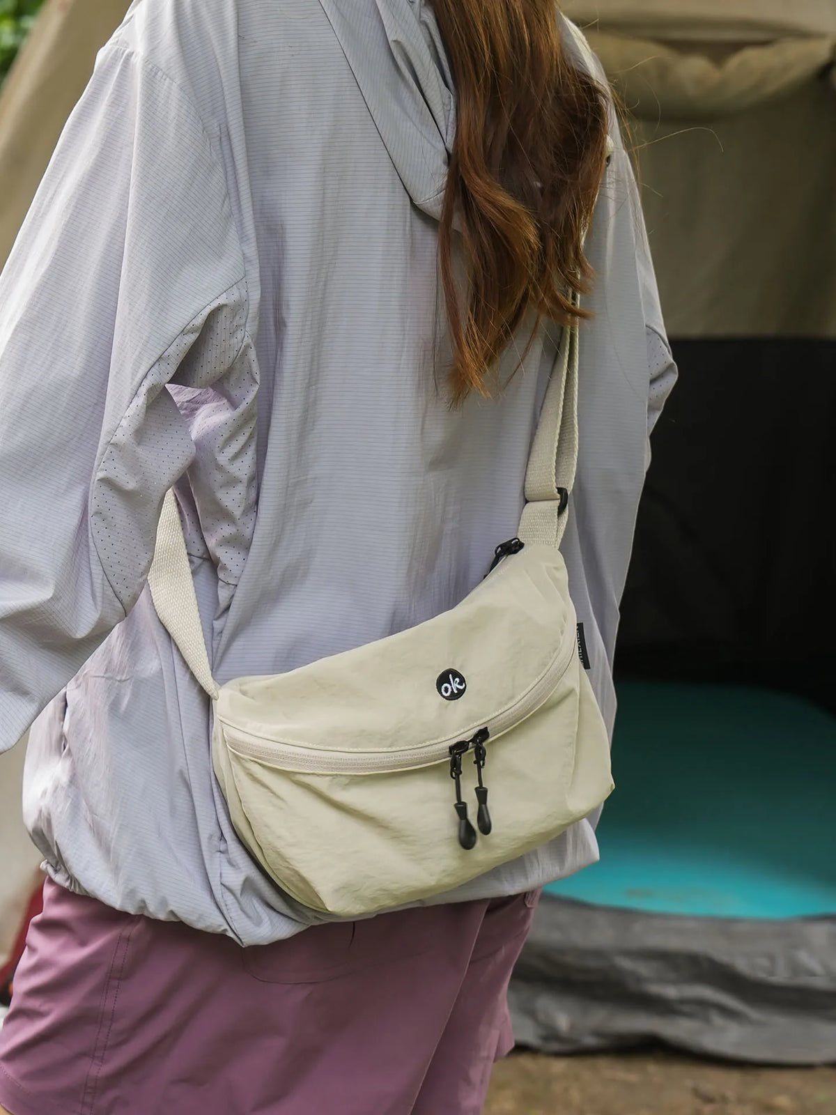 Unisex Outdoor Sports Travel Contrast Color Crossbody Bag Lightweight Multi-Pocket Chest Bag Hiking Single Shoulder Small Bag