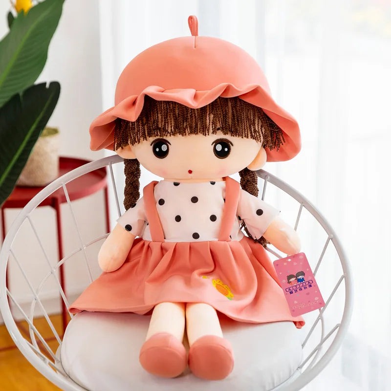 45cm Super Kawaii Plush Girls Doll with Clothes Kid Girls Baby Appease Toys Stuffed Plush Toys for Children Gift