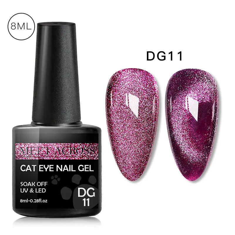 9D Reflective Magnetic Gel Nail Polish 7ml Shiny Glitter Cat Eye Nail Gel Varnishes Semi Permanent Soak Off UV Gel Nail Art