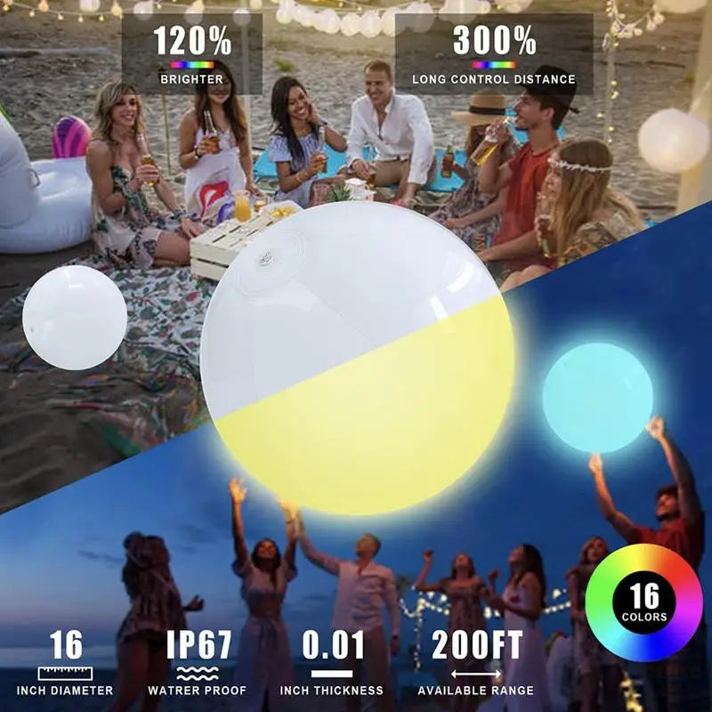 Pool Balloon Big Shiny Ball Large Inflatable Bright Lights Led Ball Light Ball Led Balloon Large Inflatable Blow Up Beach Large