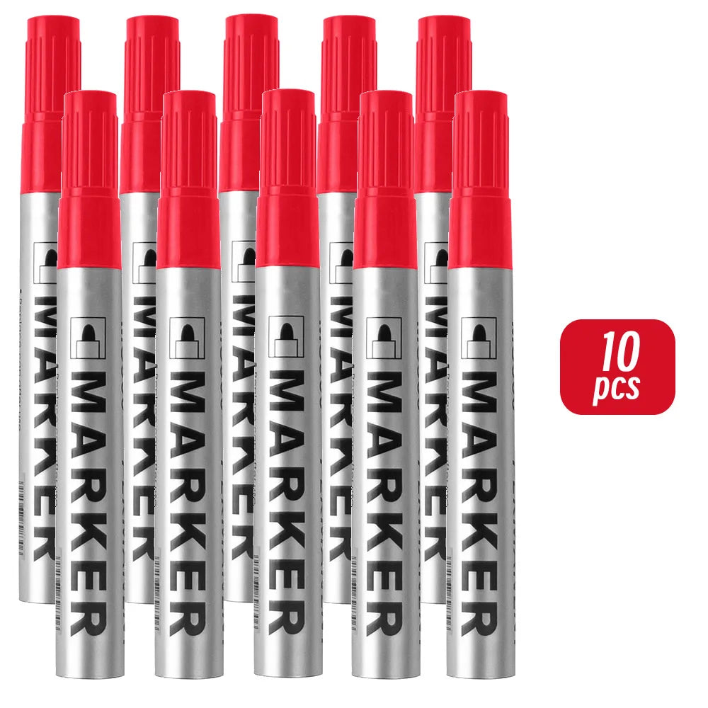 Permanent Paint Marker Pen Waterproof Black Pen for Tyre Oily Markers Quick Drying Signature Pen Stationery Supplies