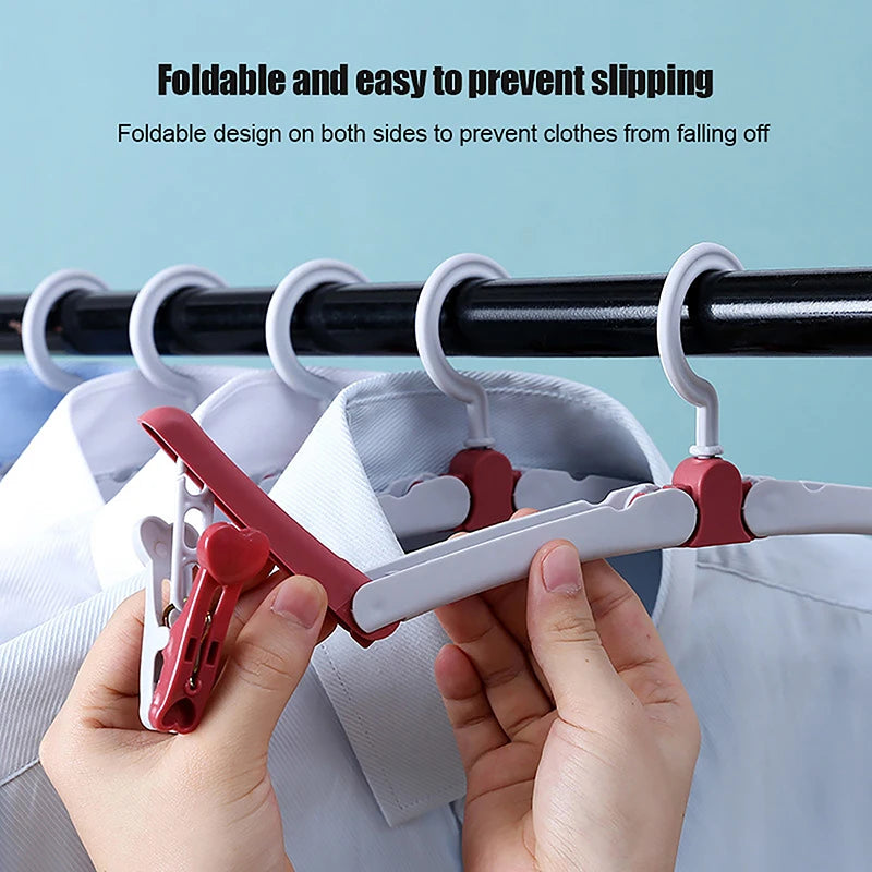 1 Pcs Colorful Travel Hangers Portable Foldable Clothes Hangers Travel Accessories Foldable Baby Clothes Drying Rack