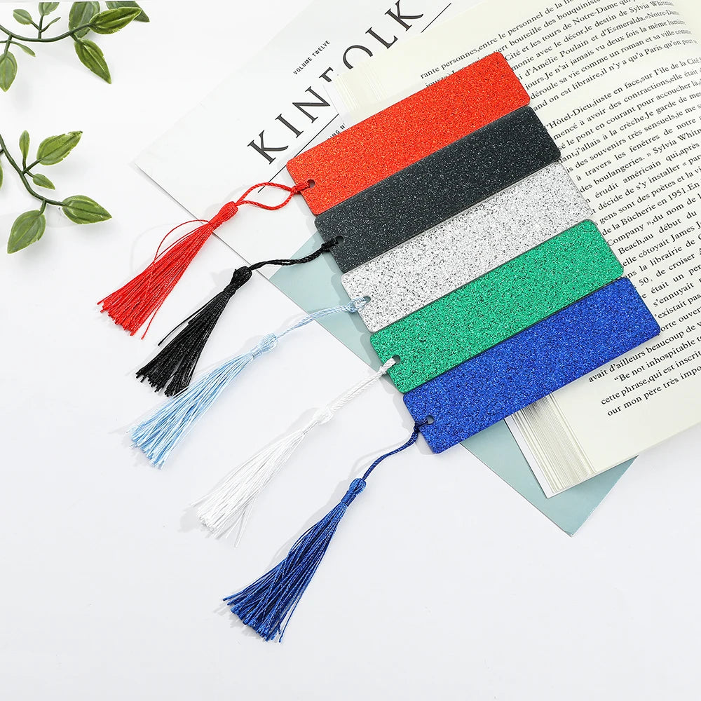 10 Styles New Bling Bling Creative Acrylic Bookmark with Tassel Christmas Party Decor Back To School Gifts