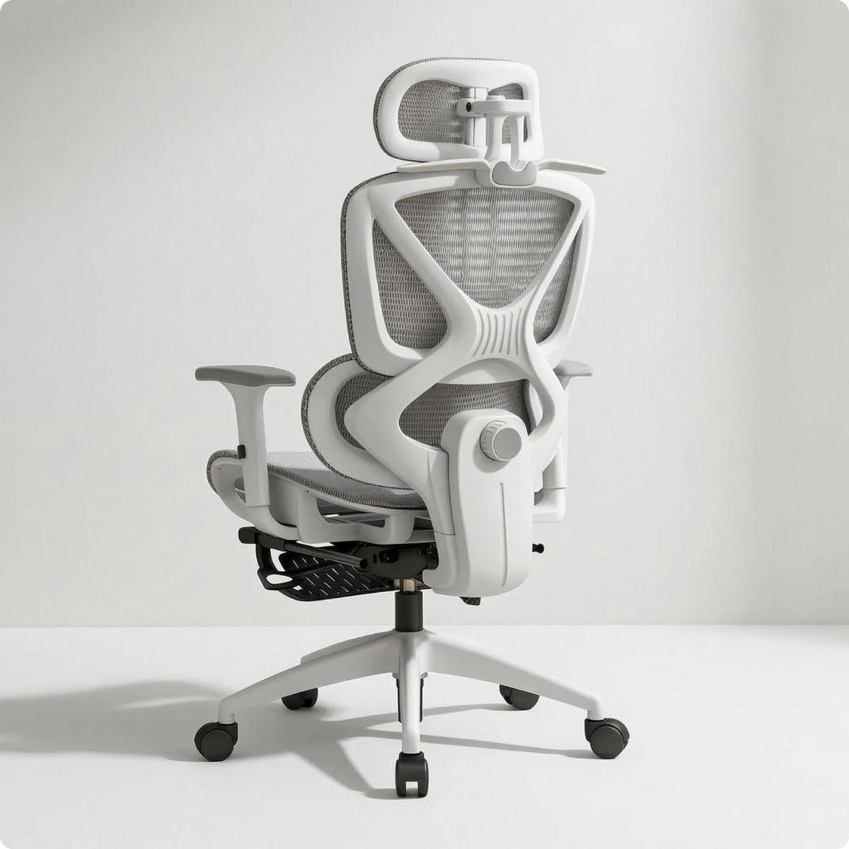 High Back Swivel Chair with Breathable Mesh Padded Armrests Adjustable Headrest Lumbar Support for Modern Work Station