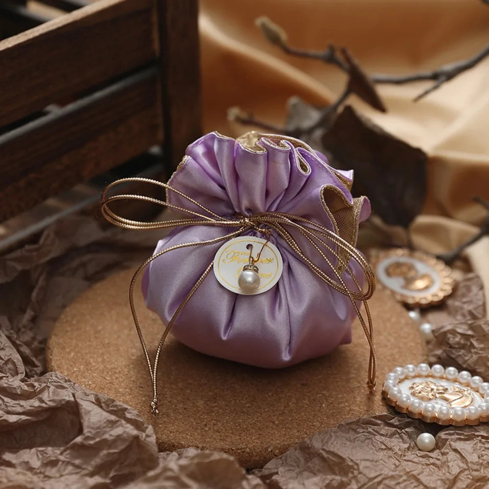 4Pcs Portable Candy Packaging Bags Chinese Style Light Luxury Drawstring Bag Fashion Cloth Velvet Storage Bag Festival