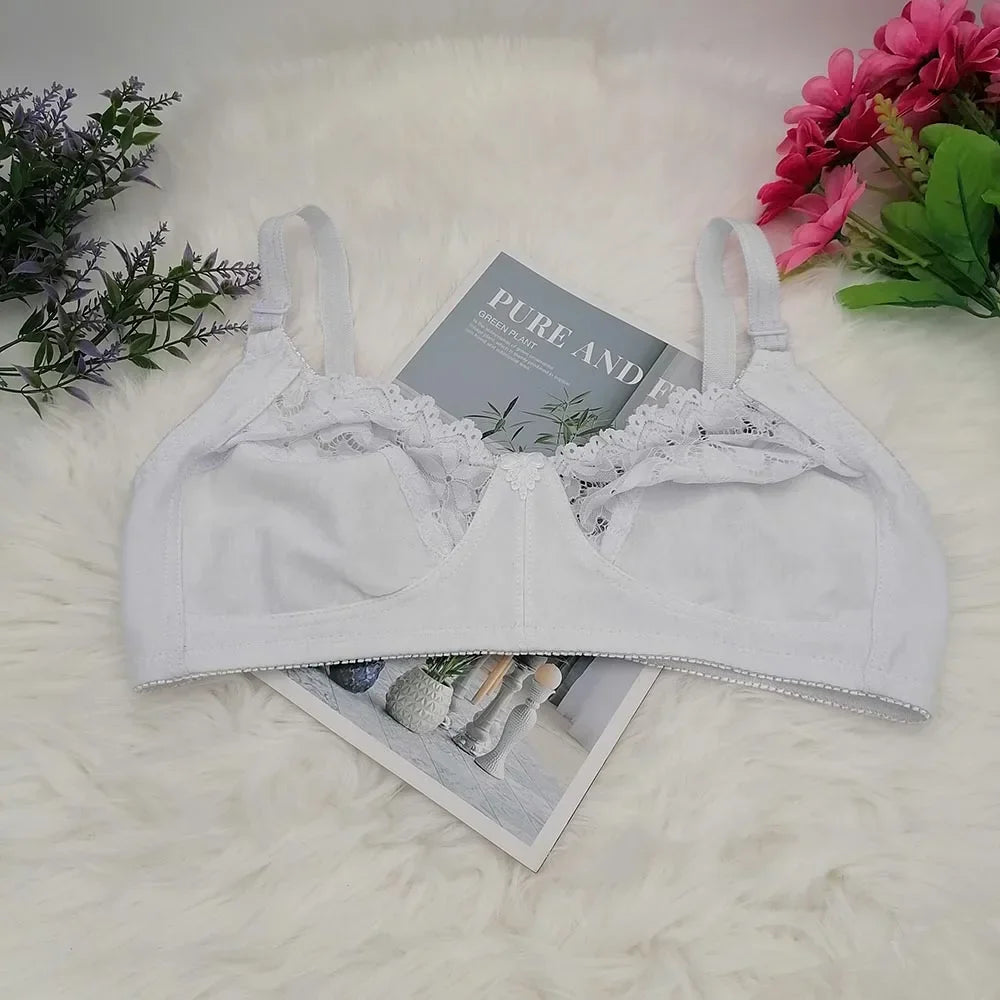Transparent Summer New Wireless Bras For Women Comfortable Underwear Breathable sexy lace Lingerie Plus Size 34-44 C D Cup C31