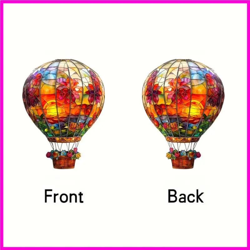 57BE Hot Air Balloon Window Decorations Sun Catcher Acrylic Wall Hangable Colored