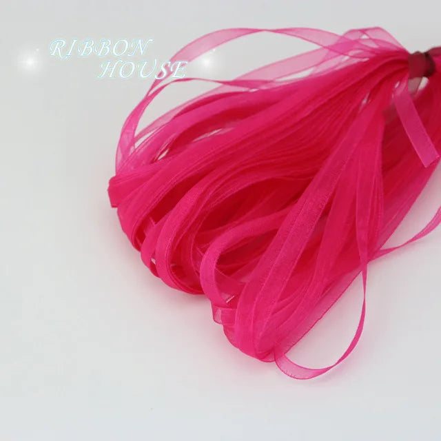 (40 meters/pack) 1/4''(6mm) Organza Ribbons Wholesale Gift Wedding Christmas Decoration Wrapping ribbons Handmade DIY