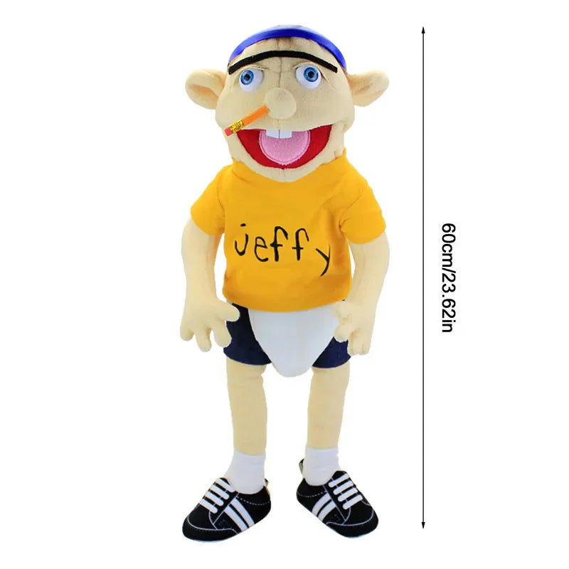 60cm Jeffy Hand Puppet Plush Children Soft Doll Talk Show Party Props Christmas Doll Plush Toys Puppet Kids Gift