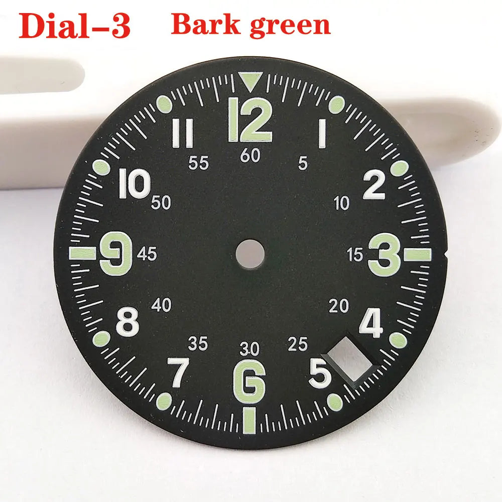 NH35 dial 28.5mm watch dial Steel 4.5 o'clock Calendar window fit NH34 NH36 NH35 Movement Men's watch Replacement accessories