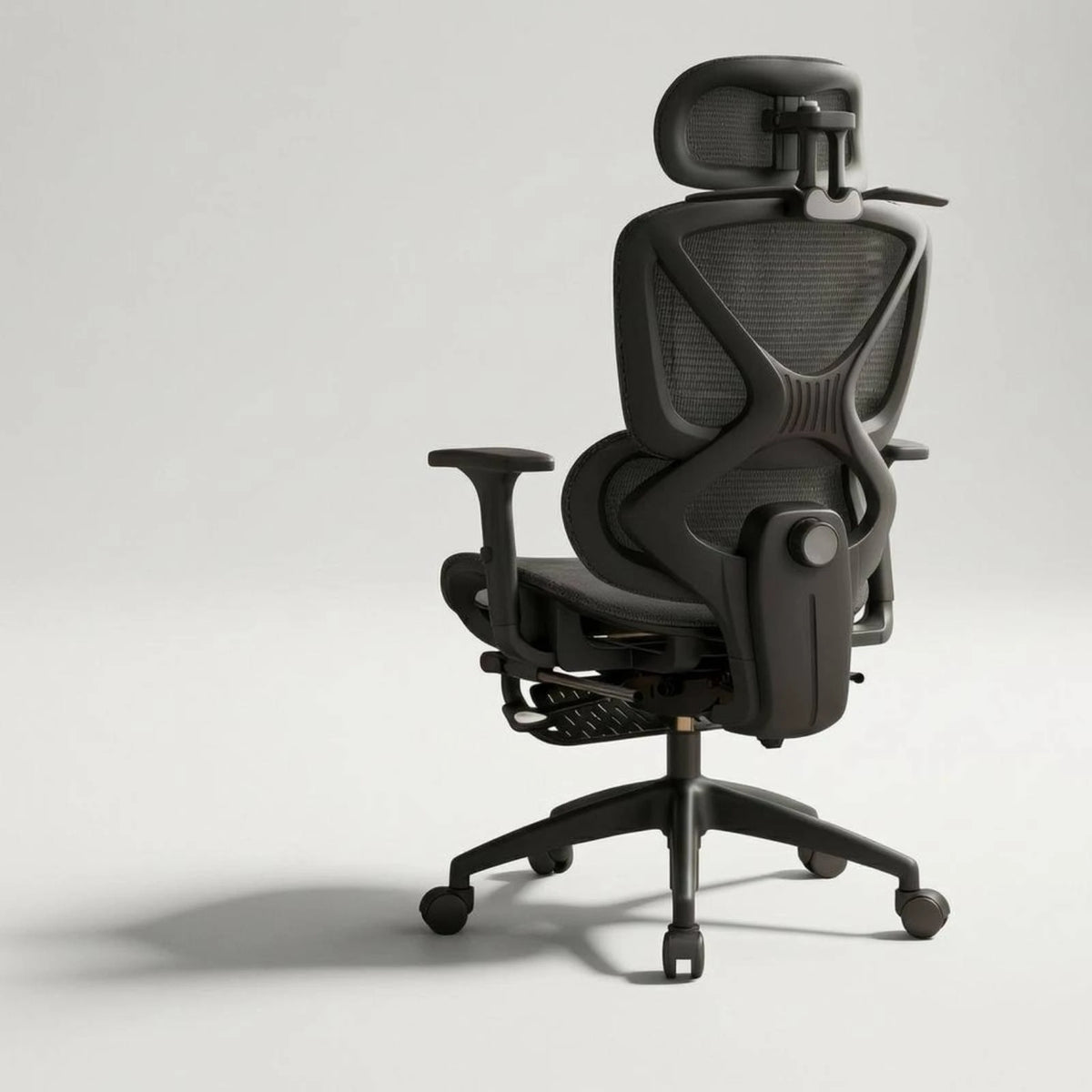 High Back Swivel Chair with Breathable Mesh Padded Armrests Adjustable Headrest Lumbar Support for Modern Work Station